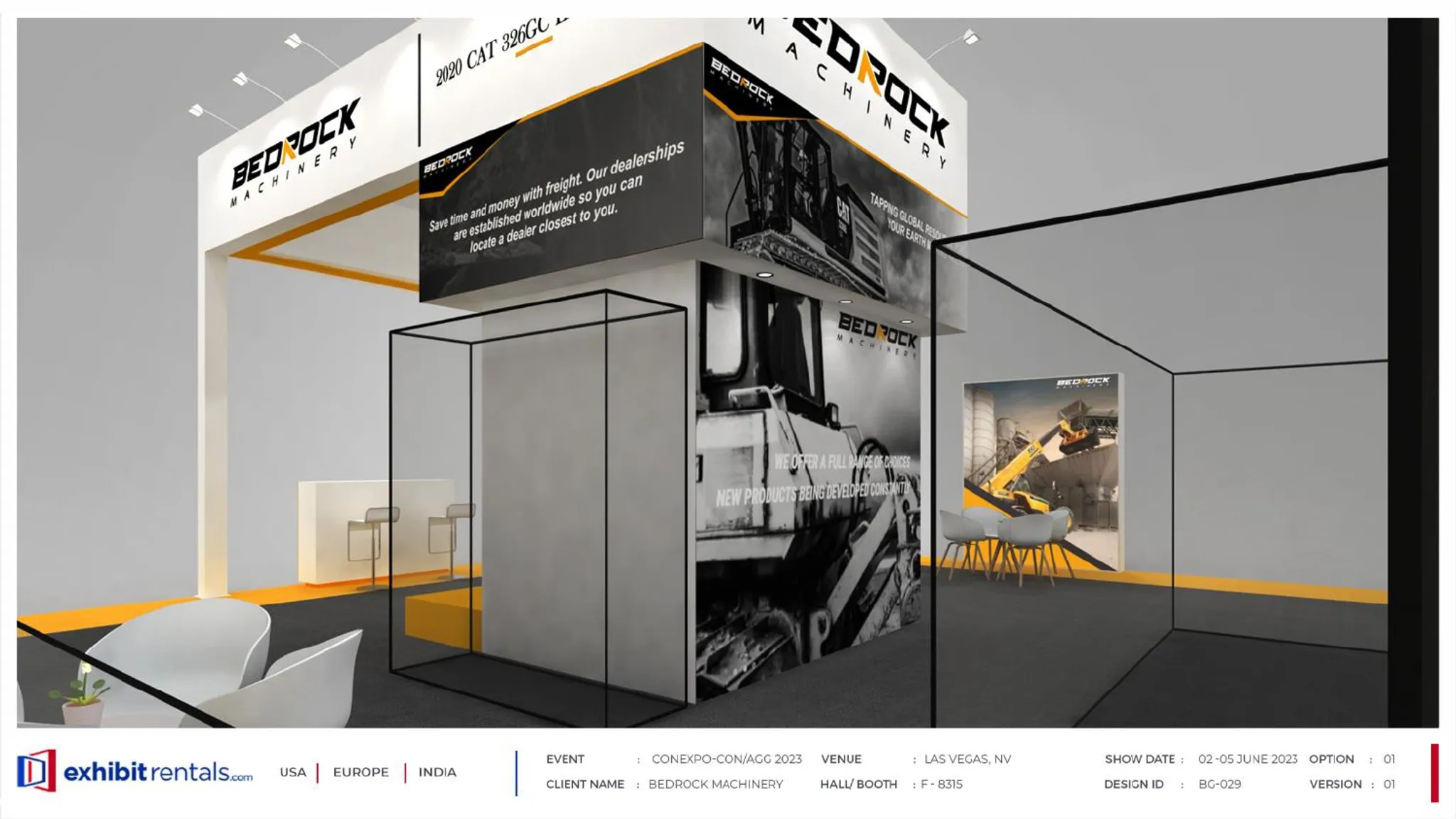 40x40 Island booth design by Exhibit-Rentals